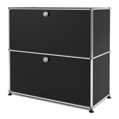 USM Haller Sideboard M, Customizable, Graphite black RAL 9011, With drop-down door, With drop-down door