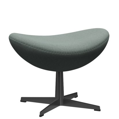Egg Footstool, Re-wool, 868 - Light aqua / natural, Black