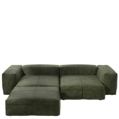 Vetsak Sofa Set 3, Leather - Olive, Without cushion
