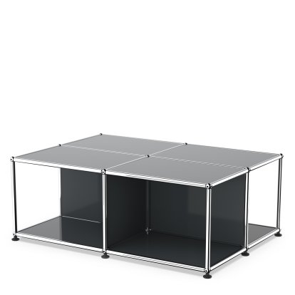 USM Haller Coffee Table with Storage Shelves, Anthracite RAL 7016