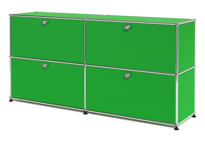 USM Haller Sideboard L, Customizable, USM green, With 2 drop-down doors, With 2 drop-down doors