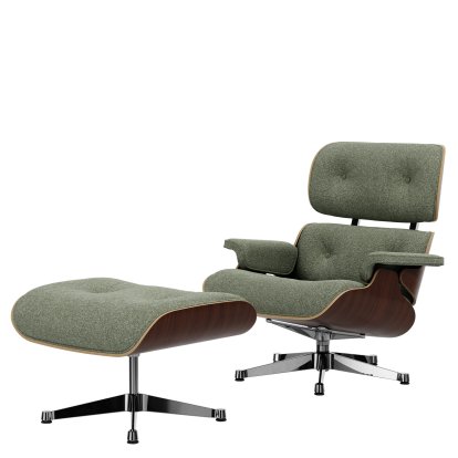 Eames Lounge Chair & Ottoman Nubia, Ivory forest / walnut, dark 