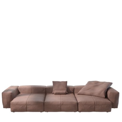 Vetsak Sofa Set 5, Leather - Stone, With cushions