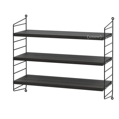 String System Shelf S, 20 cm, Black, Black ash veneer