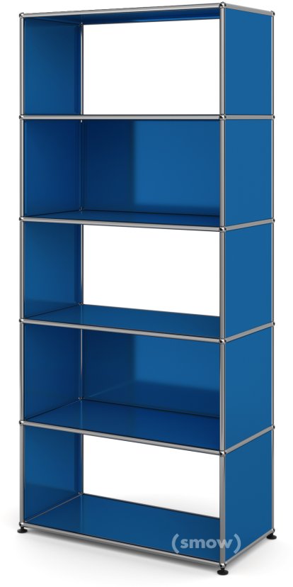 USM Haller Living Room Shelf M Type 1, 2 back panels, Gentian blue RAL 5010