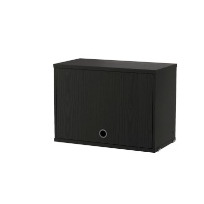 String System Cabinet With Flip Door, W 58 cm / Black stained ash