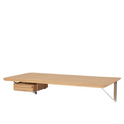 AB019 Wall Desk, Lacquered oak, With lacquered oak drawer, left