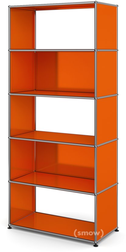 USM Haller Living Room Shelf M Type 1, 2 back panels, Pure orange RAL 2004