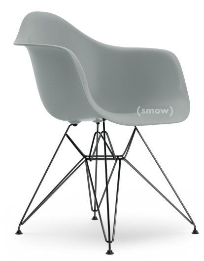 Eames Plastic Armchair DAR, Light grey, Without upholstery, Without upholstery, Standard version - 43 cm, Coated basic dark