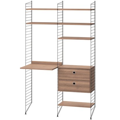 String System Floor Shelf with Desk and Storage