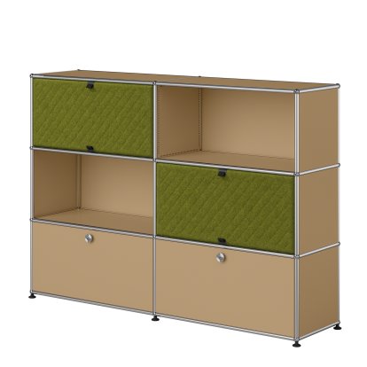 USM Haller Highboard L with two USM Haller Soft Panels, diagonal