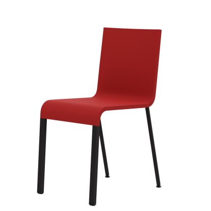 .03 Chair, Non-stackable, Base powder-coated black, Without armrests, Bright red
