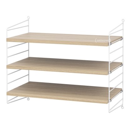 String System Shelf S, 30 cm, White, Oak veneer