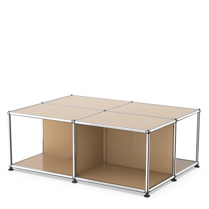 USM Haller Coffee Table with Storage Shelves, USM beige