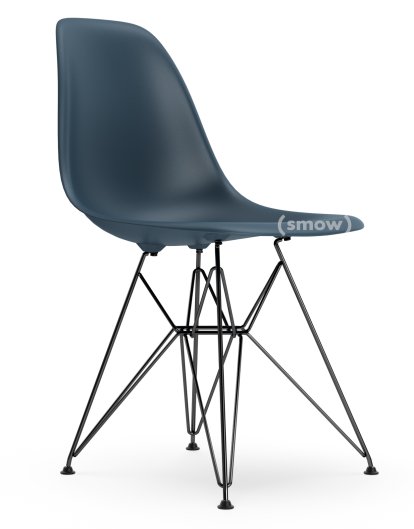 Eames Plastic Side Chair DSR, Sea blue, Without upholstery, Without upholstery, Standard version - 43 cm, Coated basic dark