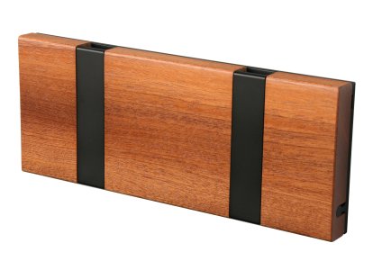 Knax, 2 hooks, Black, Mahogany clear varnished