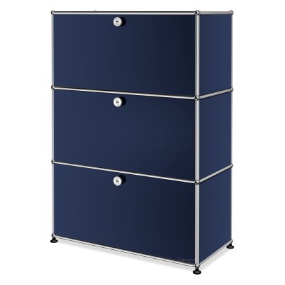 USM Haller Highboard M, Customizable, Steel blue RAL 5011, With drop-down door, With drop-down door, With drop-down door