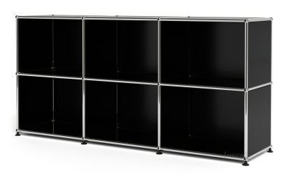 USM Haller Sideboard 50, Customizable, Graphite black RAL 9011, Open, Open