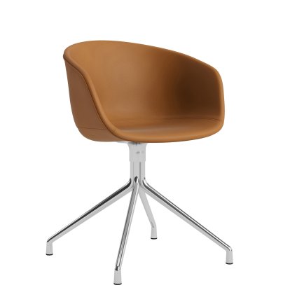 About A Chair AAC 21, Sense leather - cognac, Polished aluminium