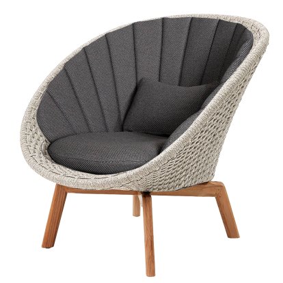 Peacock Lounge Chair, Medium flat soft Rope - Sand, Focus - Dark grey