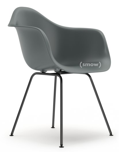 Eames Plastic Armchair DAX, Granite grey, Without upholstery, Without upholstery, Standard version - 43 cm, Coated basic dark
