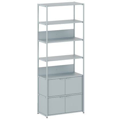 Unit Shelf Steel, 215 cm , 2 x double doors, Pale blue