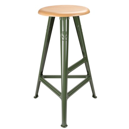Rowac Stool – Model 1 / 75 cm, Beech, Mountain green