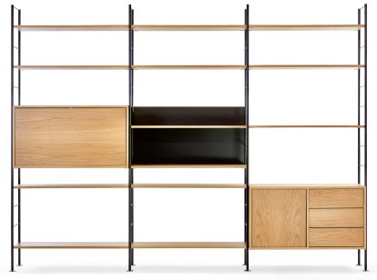 DHS 10 Hirche Shelf, Black-Oak