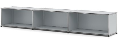 USM Haller Lowboard XL, Customizable, USM matte silver, Open, 35 cm