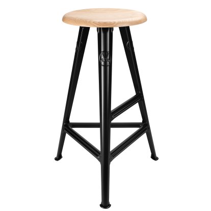Rowac Stool – Model 1 / 75 cm, Ash, matt black