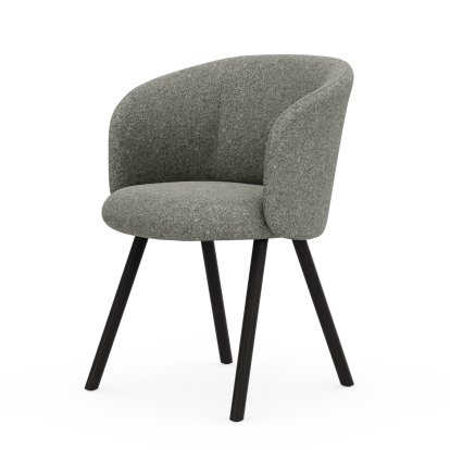 Mikado Armchair, Four-legged base, 4 legs, dark oak, Nubia, Cream / dark brown, Felt pads for hard floor surfaces