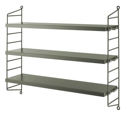 String Pocket Shelf, Sage lacquered