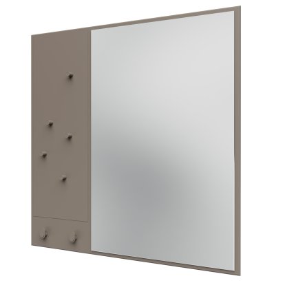 Memo Mirror with Memo Board, Truffle
