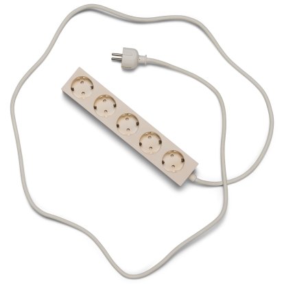 Power Bar / Power Beam Socket Strip, 5 sockets, Pearl, 2 m