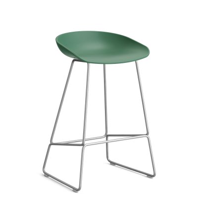 About A Stool AAS 38, Kitchen version: seat height 64 cm, Stainless steel, Teal green 2.0