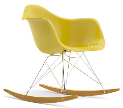 Eames Plastic Armchair RAR, Mustard, Chrome-plated, Yellowish maple