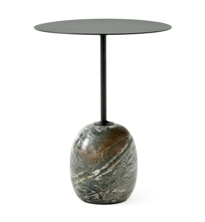 Lato Side Table LN8 / LN9, Round (Ø 40 cm), Deep Green / Verde Alpi Marble