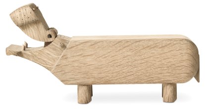 Hippo Wooden Figure, Natural oak
