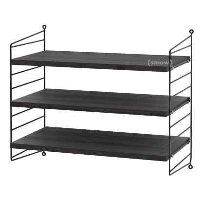 String System Shelf S, 30 cm, Black, Black ash veneer