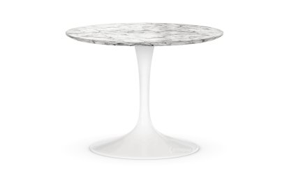 Saarinen Round Coffee Table, Small (Height 36/37 cm, ø 51 cm), White, Arabescato marble (white with grey tones)