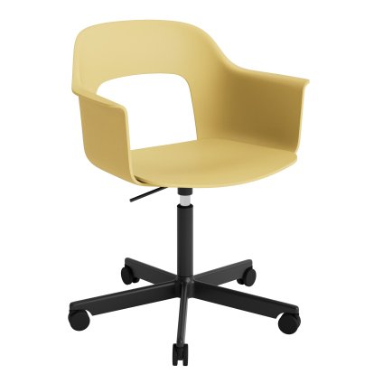 Layout 241 Swivel Armchair, Biscotti, Black powder coated aluminium