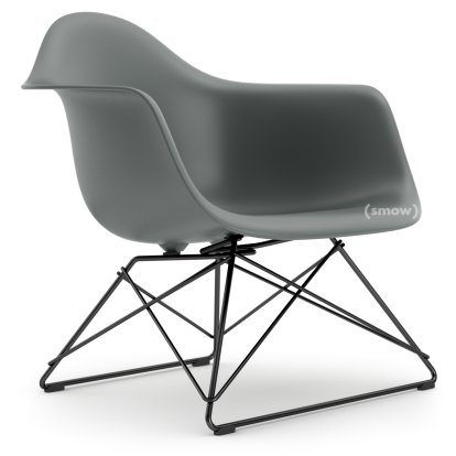 Eames Plastic Armchair LAR, Granite grey, Without upholstery, Coated basic dark