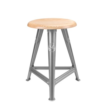 Rowac Stool – Model 1 / 50 cm, Ash, Naked steel
