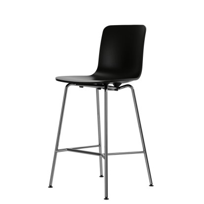 HAL RE Bar Stool, Deep black RE, Kitchen version: 645mm, Chrome-plated