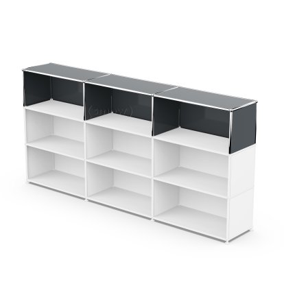 USM Haller Extension Kit Vertical 3, Anthracite RAL 7016, 35 cm
