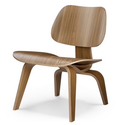 Plywood Group LCW / LCW Leather LoungeChair, Walnut with black pigmentation