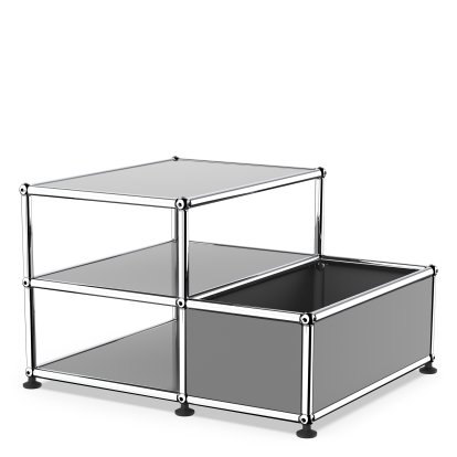 USM Haller Side Table with Storage Container, Mid grey RAL 7005