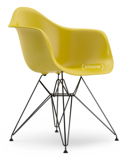 Eames Plastic Armchair DAR, Mustard, Without upholstery, Without upholstery, Standard version - 43 cm, Coated basic dark