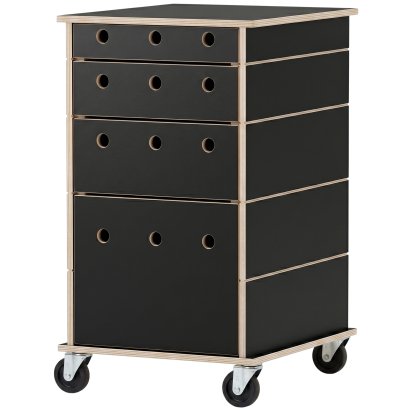 Lader Roll Container, 4 drawers, Black