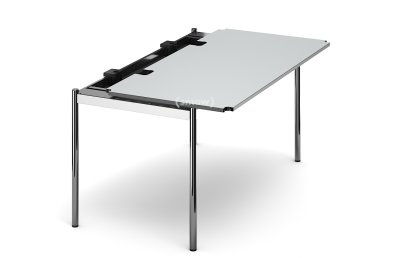 USM Haller Table Advanced, 150 x 75 cm, 02-Pearl grey laminate, Without hatch
